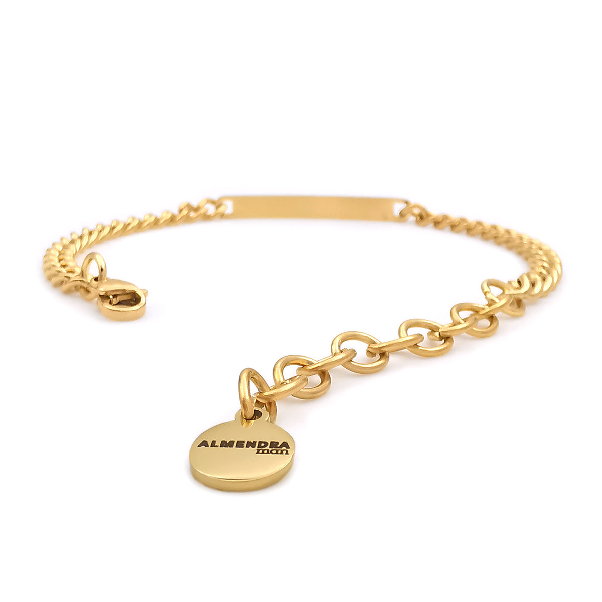 Bracciale Acciaio con Doppia Fotoincisione pendente Quadrato – L'Angolo Bracciale Acciaio con Doppia Fotoincisione pendente Quadrato – L'Angolo