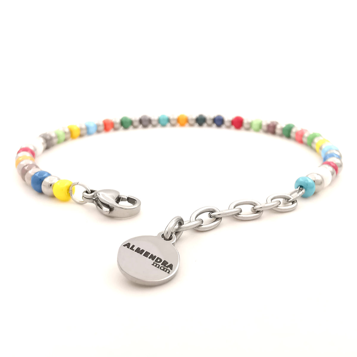 Bracciale con perline da uomo: ceramica blu intenso, ematite e argento Bracciale con perline da uomo: ceramica blu intenso, ematite e argento