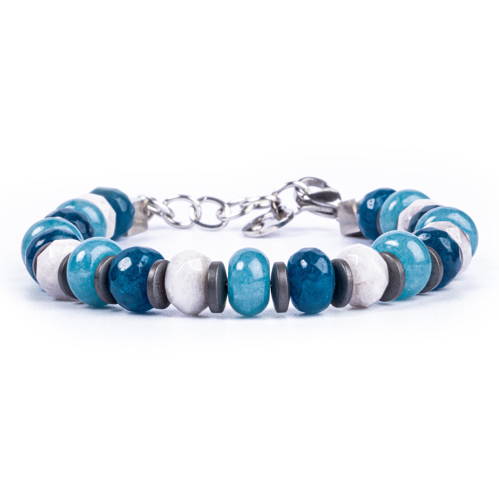 BRACCIALI UOMO IN ELASTICO CON PIETRE E EMATITE 6MM. ,BRACCIALI PER - Foto 5