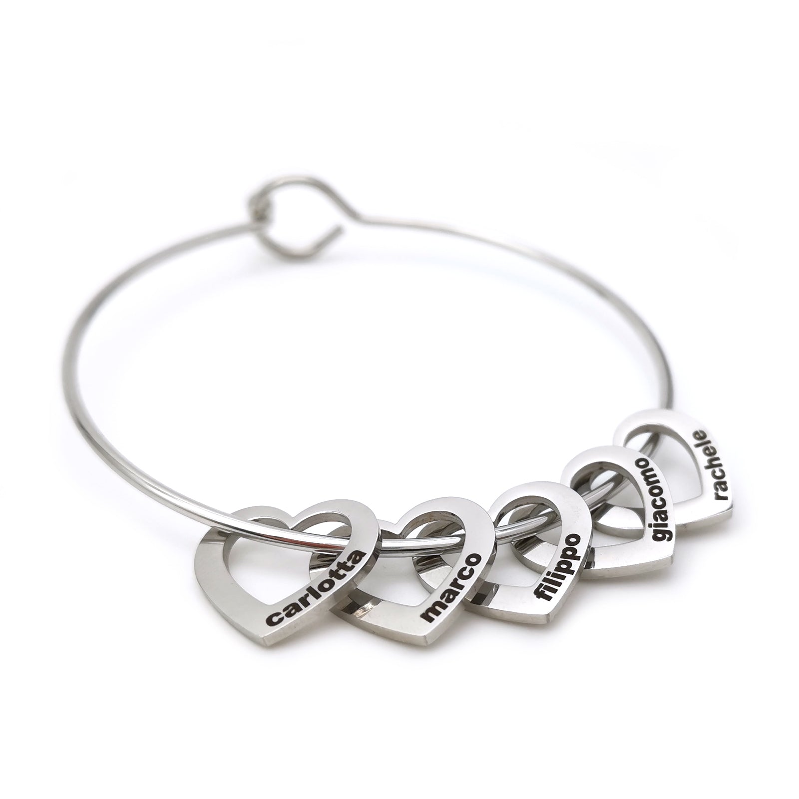 Bracciale Da Donna Personalizzato Con Incisione Cuore Con Bracciale Da Donna Personalizzato Con Incisione Cuore Con