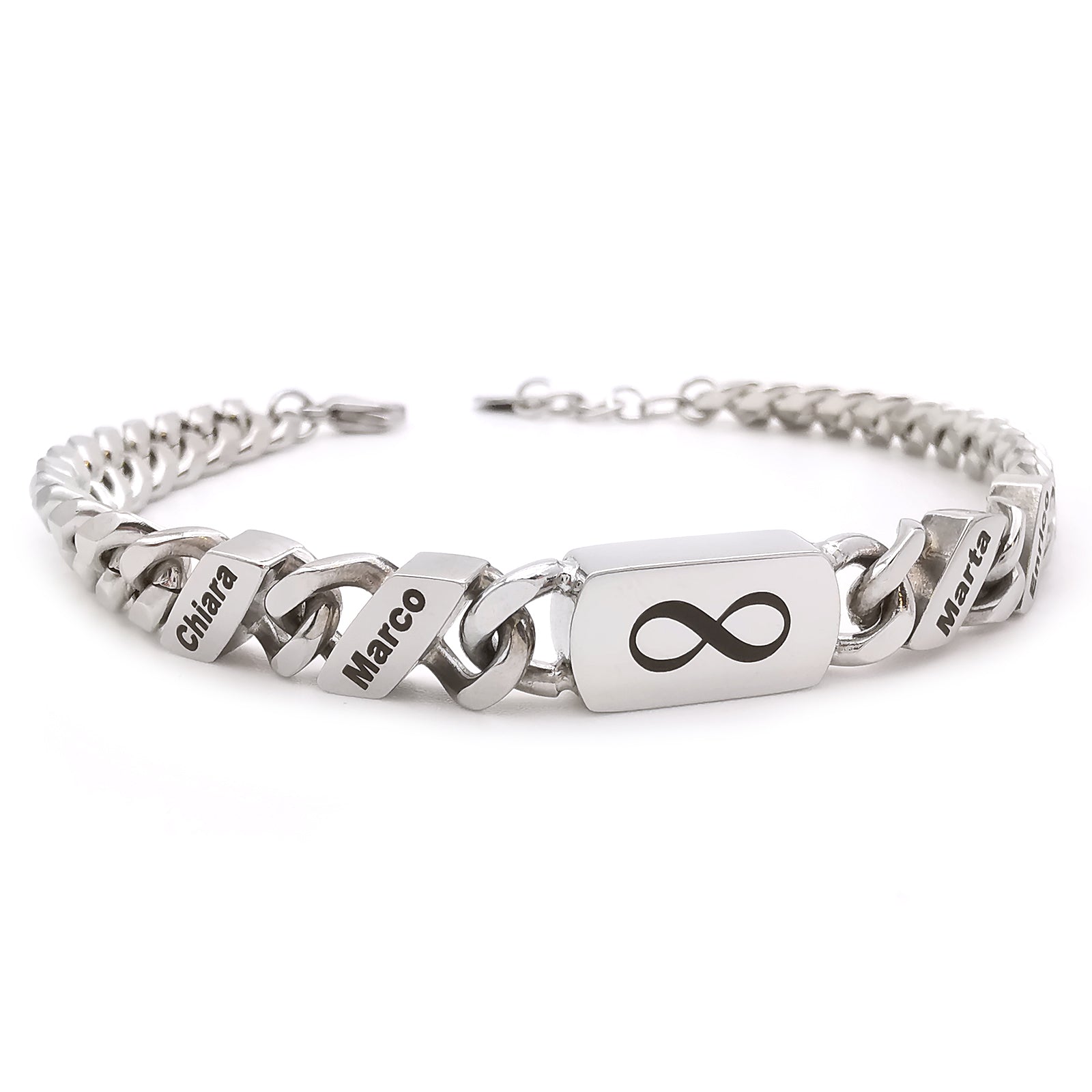 Bracciale A Catena Bizantina In Acciaio Inossidabile - Foto 8