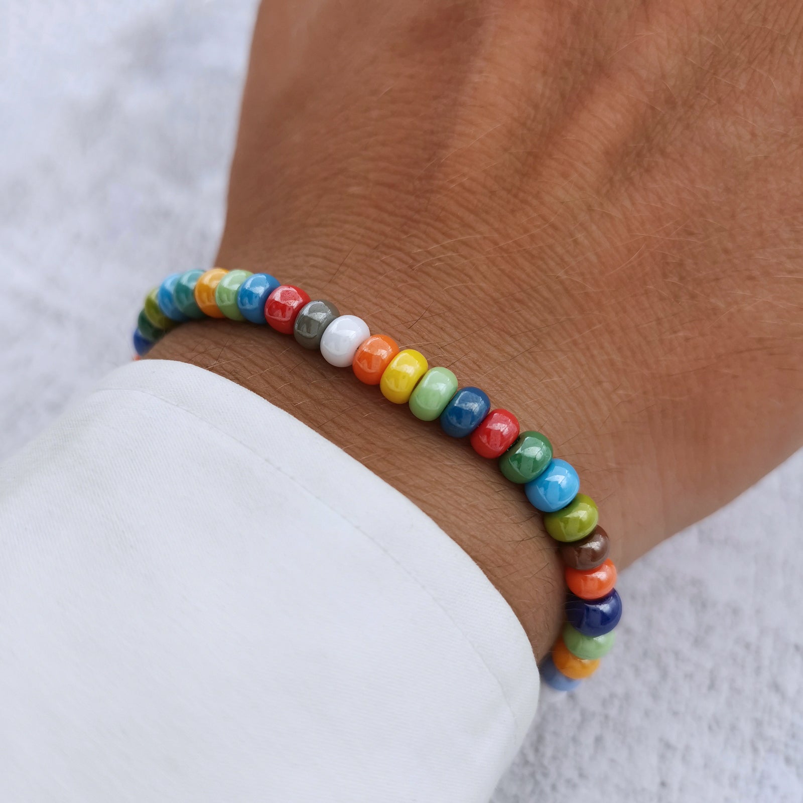 BRACCIALE CON PERLINE IN VETRO CERATO - Gioielli - Bracciali e cavi... | su BRACCIALE CON PERLINE IN VETRO CERATO - Gioielli - Bracciali e cavi... | su