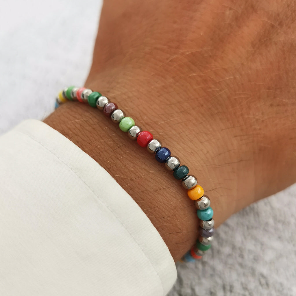 Bracciale in Acciaio Inox Nero e Legno | Per Uomo Donna Bracciale in Acciaio Inox Nero e Legno | Per Uomo Donna