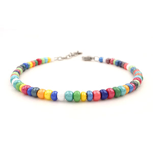 Bracciale da uomo in vetro colorato di Boemia (diametro 4mm)
