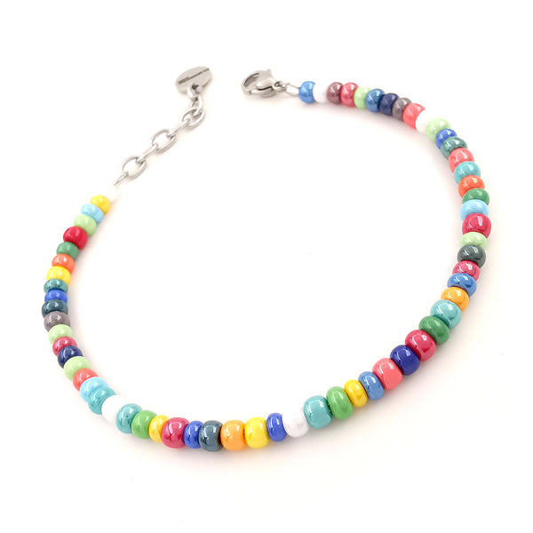 Bracciale da uomo in vetro colorato di Boemia (diametro 4mm)