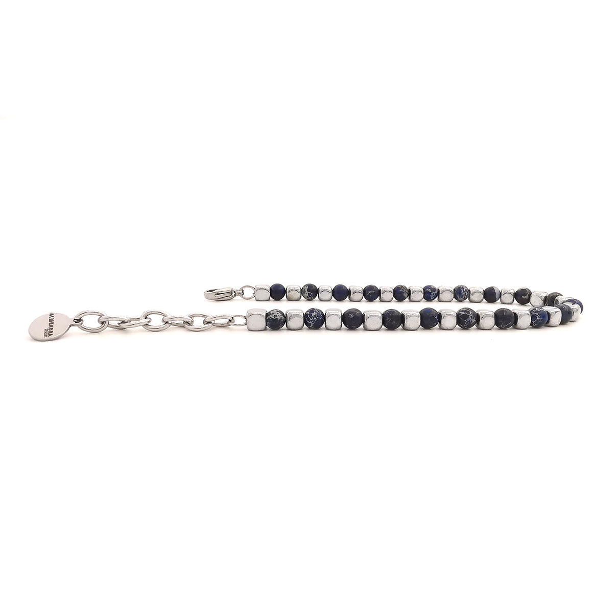 Bracciale Uomo In Acciaio Inox Con Turchese Naturale Ed Ematite - Regolabile - My Ties