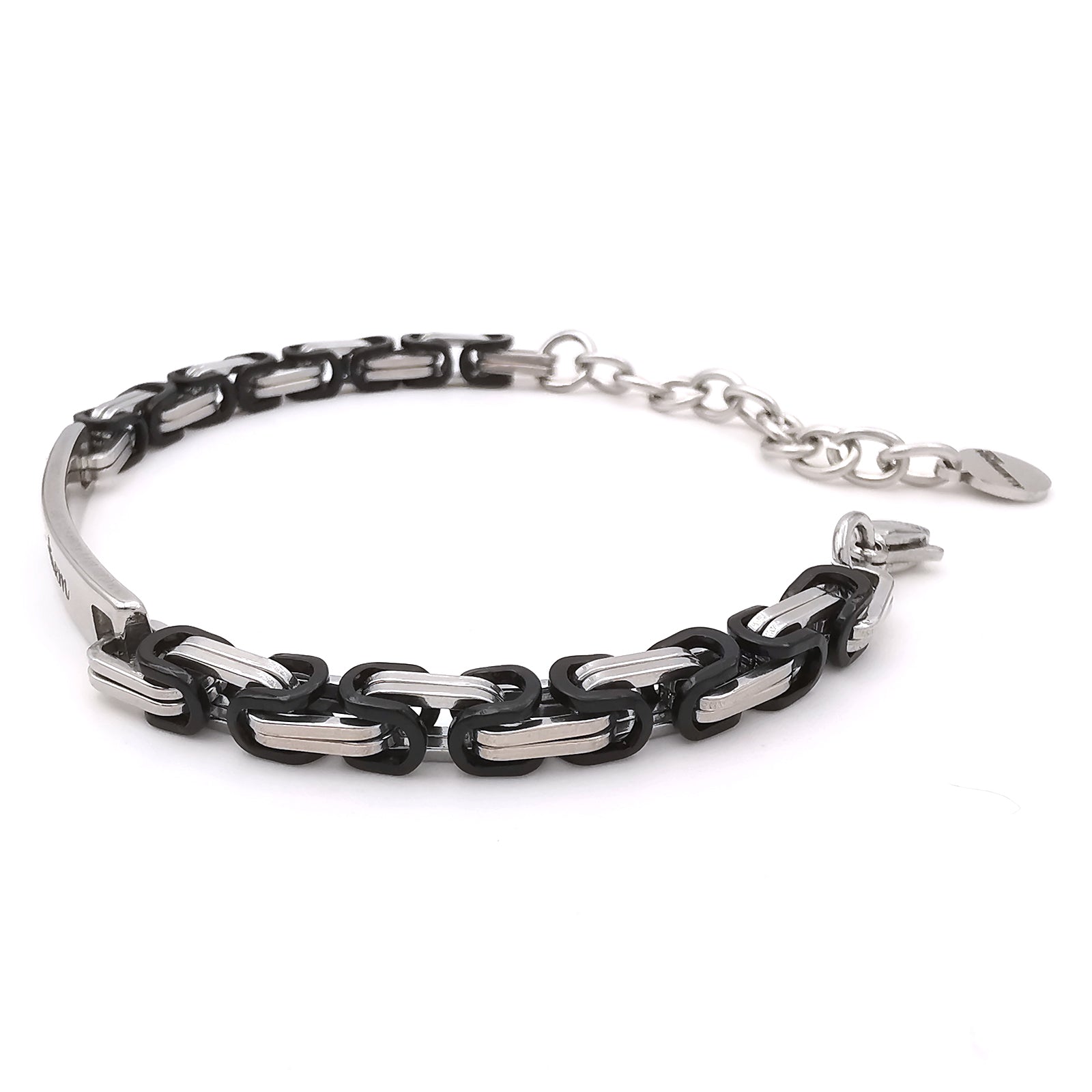 Bracciale rigido chiuso nero con 1 incisione personalizzata